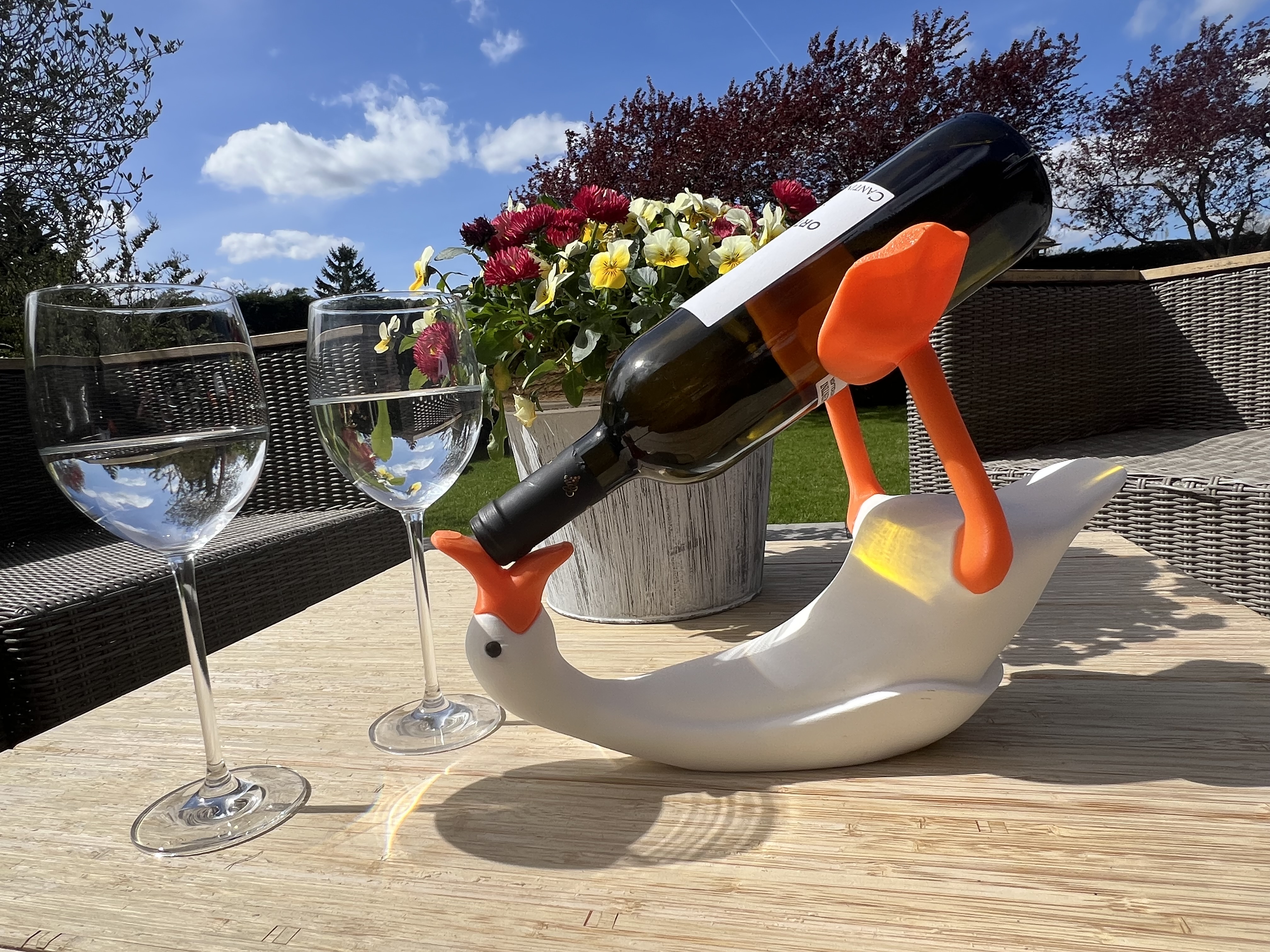 Wijnfleshouder Eend
